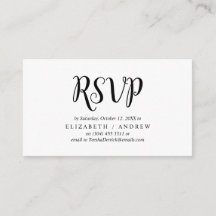 Elegante Rustic Black, Wedding RSVP, responder