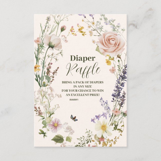 Tarjeta De Recepción Elegante Rústico Flor Salvaje Rosa Boho Diapper Ra (Anverso)