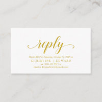 Elegante Rústico, Oro Amarillo, RSVP responde, Res