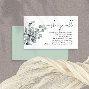 Tarjeta De Recepción Elegante Sage Eucalyptus Boda Desear Bien