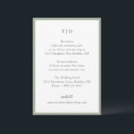 Tarjeta De Recepción Elegante Sage Green Monograma Moderno Boda<br><div class="desc">Tarjetas de gabinete boda modernas con un diseño limpio con fuentes serif y script.</div>