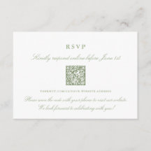 Elegante Sage Green Online RSVP Código QR