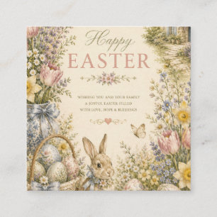 Tarjeta De Recepción Elegante saludo de Pascua del campo francés vintag