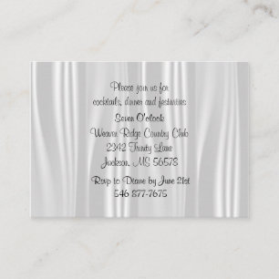 Tarjeta De Recepción Elegante satén blanco