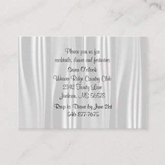 Tarjeta De Recepción Elegante satén blanco