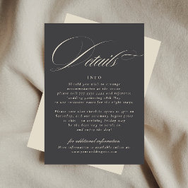 Tarjeta De Recepción Elegante Script Beige Carbón Formal El Boda