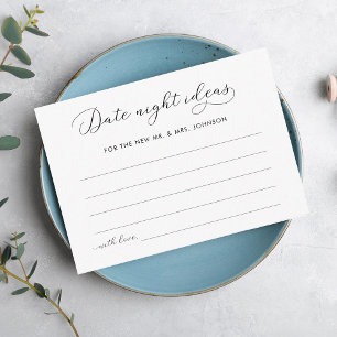 Tarjeta De Recepción Elegante Script Date Ideas Noche Bridal Shower