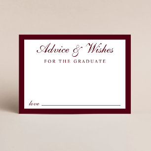 Tarjeta De Recepción Elegante Script Grad Advice Borgoña Graduación