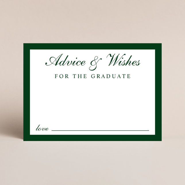 Tarjeta De Recepción Elegante Script Grad Advice Green Gold Graduación (Subido por el creador)
