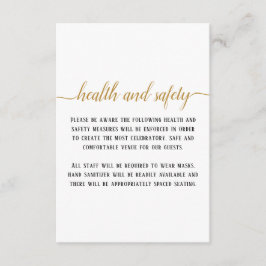 Tarjeta De Recepción Elegante Seguridad y Salud para Bodas en Guión de 