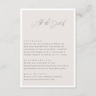 Tarjeta De Recepción Elegante Sencillo Con Flores De Arte De Líneas Y B