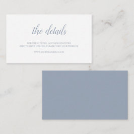 Tarjeta De Recepción Elegante Sencillo Guión Formal Boda Azul Dusty