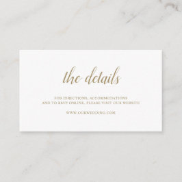 Tarjeta De Recepción Elegante Sencillo Guión Formal Sitio Web Gold Boda