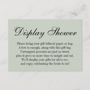 Tarjeta De Recepción Elegante, simple, sin envolver ducha de novia, ver