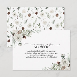 Tarjeta De Recepción Elegante, sin envolver, invierno, ducha de novia v