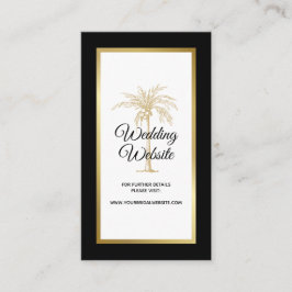 Tarjeta De Recepción Elegante sitio web Boda de Palm Tree de Oro Blanco