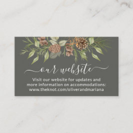 Tarjeta De Recepción Elegante sitio web Boda Gris de Invierno Código QR