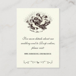 Tarjeta De Recepción Elegante sitio web clásico de Boda de marfil
