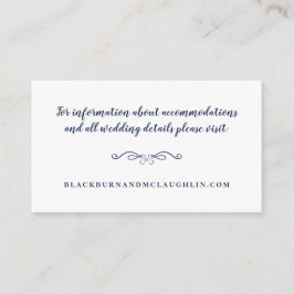 Tarjeta De Recepción Elegante sitio web de boda azul blanco moderno clá