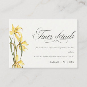 Tarjeta De Recepción Elegante sitio web de Boda de color amarillo de ag