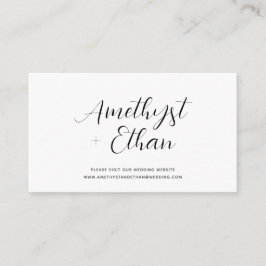 Tarjeta De Recepción Elegante sitio web de Boda de guiones modernos