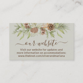 Tarjeta De Recepción Elegante sitio web de boda de invierno Código QR