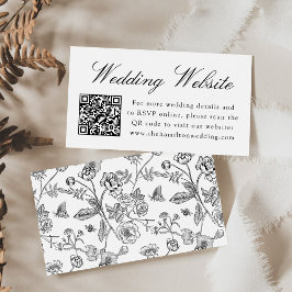 Tarjeta De Recepción Elegante sitio web de Boda de la Chinoiserie negra