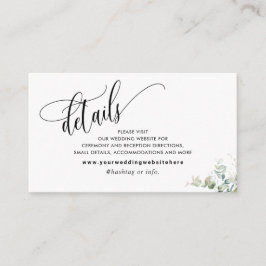Tarjeta De Recepción Elegante sitio web de Boda de la vegetación / deta