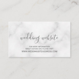 Tarjeta De Recepción Elegante sitio web de Boda de Mármol Blanco