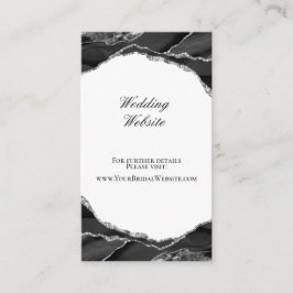 Tarjeta De Recepción Elegante sitio web de Boda de Relieve metalizado p