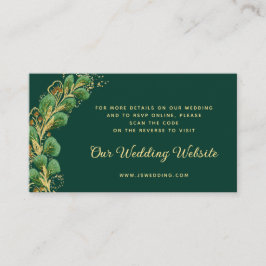 Tarjeta De Recepción Elegante sitio web de Boda de RSVP verde esmeralda
