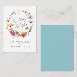 Tarjeta De Recepción Elegante sitio web de Boda de verano de flores sil