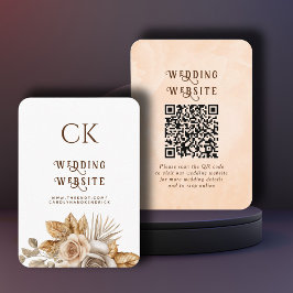 Tarjeta De Recepción Elegante sitio web de Boda Floral de Boho QR Códig