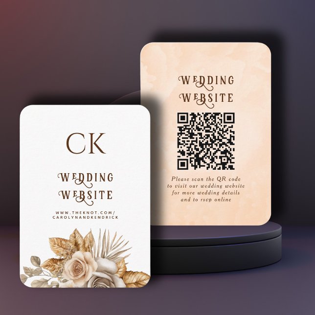 Tarjeta De Recepción Elegante sitio web de Boda Floral de Boho QR Códig (Subido por el creador)