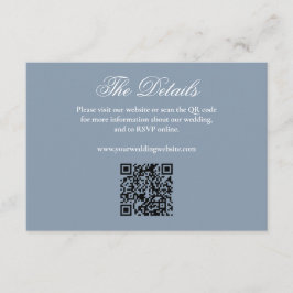 Tarjeta De Recepción Elegante sitio web de boda minimalista en azul pol
