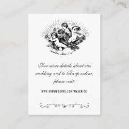 Tarjeta De Recepción Elegante sitio web de Bodas blancos y negros