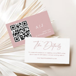 Tarjeta De Recepción Elegante sitio web de Bodas blancos y polvorientos