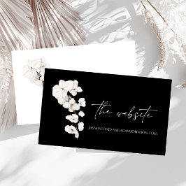 Tarjeta De Recepción Elegante sitio web de Bodas de orquídeas blancas y