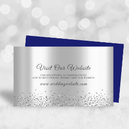 Tarjeta De Recepción Elegante sitio web de Bodas Purpurinas de Relieve 