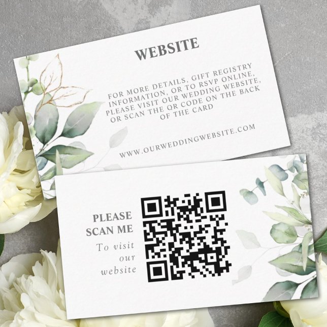 Tarjeta De Recepción Elegante sitio web de código QR para eucalipto de  (Subido por el creador)