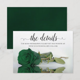 Tarjeta De Recepción Elegante sitio web de detalles del Rosa verde esme