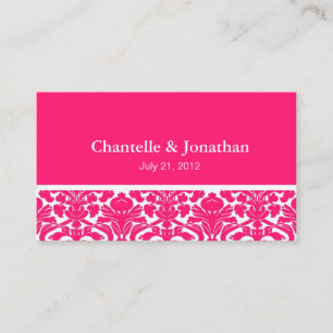Tarjeta De Recepción Elegante sitio web de matrimonio en damasco rosado