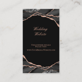 Tarjeta De Recepción Elegante sitio web de Rosa de oro negro Boda