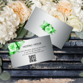 Tarjeta De Recepción Elegante sitio web de Rosas verdes de esmeralda Bo