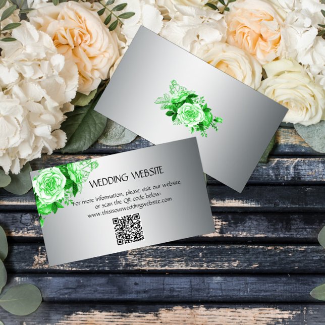 Tarjeta De Recepción Elegante sitio web de Rosas verdes de esmeralda Bo (Subido por el creador)