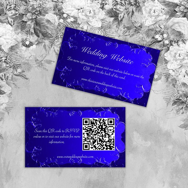 Tarjeta De Recepción Elegante sitio web del Boda Real Azul (Subido por el creador)