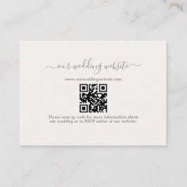 Tarjeta De Recepción Elegante sitio web del Boda Verde Sage del Boho QR