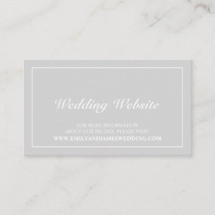 Tarjeta De Recepción Elegante sitio web gris y Boda blanco