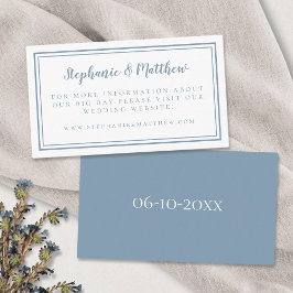 Tarjeta De Recepción Elegante sitio web Minimalista de Boda azul turbio