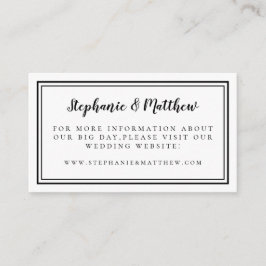 Tarjeta De Recepción Elegante sitio web Minimalista de Bodas blancos ne